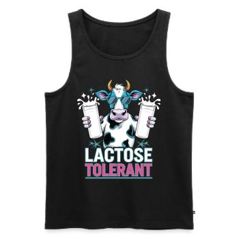 Tolérants au lactose Amateurs de lait - Débardeur bio Premium Homme - noir - Devant - Michal (187cm)