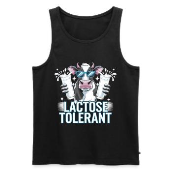 Tolérants au lactose Amateurs de lait - Débardeur bio Premium Homme - noir - Devant - Michal (187cm)