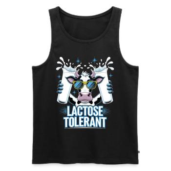 Tolérants au lactose Amateurs de lait - Débardeur bio Premium Homme - noir - Devant - Michal (187cm)