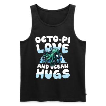 Octo-pi Love And Ocean Hugs - Männer Premium Bio Tank Top - Schwarz - Vorne - AI Model Male 178 light (178cm)