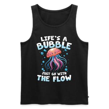 Life's a Bubble Just Go With The Flow - Männer Premium Bio Tank Top - Schwarz - Vorne - AI Model Male 178 light (178cm)