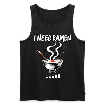 J’ai besoin de Ramen - Débardeur bio Premium Homme - noir - Devant - AI Model Male 178 light (178cm)