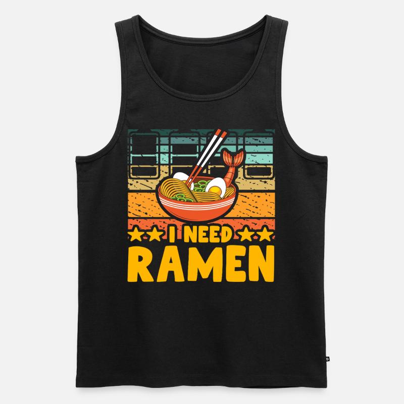 Ich brauche Ramen - Männer Premium Bio Tank Top - Schwarz