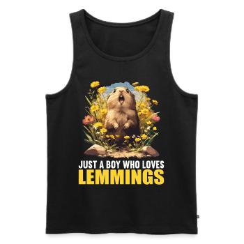 Lemmings Lemming - Men's Premium Organic Tank Top - black - Front - AI Model Male 178 light (178cm)