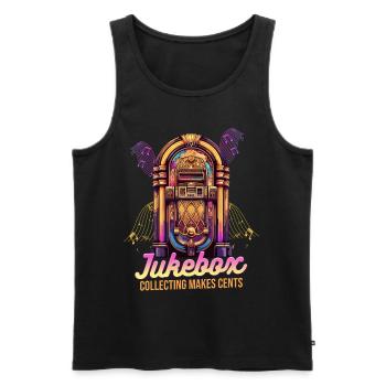 Jukebox Collectors Jukebox Collecting Makes Cents - Men's Premium Organic Tank Top - black - Front - AI Model Male 178 light (178cm)