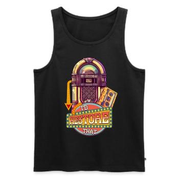 Jukebox Collector I'd Restore That - Men's Premium Organic Tank Top - black - Front - AI Model Male 178 light (178cm)