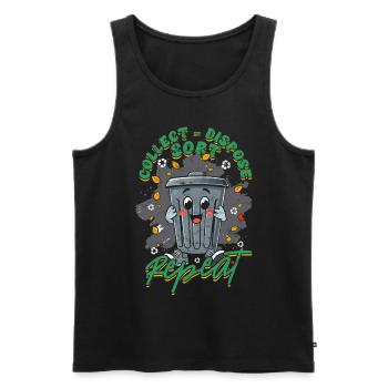 Garbage Man Garbage Truck Collect Dispose Sort Repeat - Men's Premium Organic Tank Top - black - Front - AI Model Male 178 light (178cm)