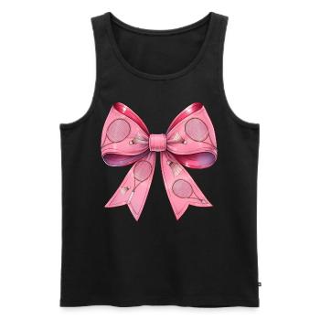 Coquette Bow Badminton Badminton Racket Pink - Men's Premium Organic Tank Top - black - Front - Michal (187cm)