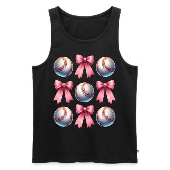 Coquette Bow Baseball Spieler Team Coach Trainer - Männer Premium Bio Tank Top - Schwarz - Vorne - Michal (187cm)