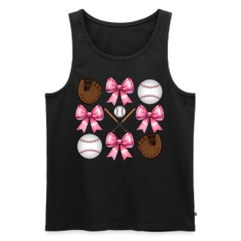 Coquette Bogen Baseballschläger Handschuhe Catcher - Männer Premium Bio Tank Top - Schwarz - Vorne - AI Model Male 178 light (178cm)