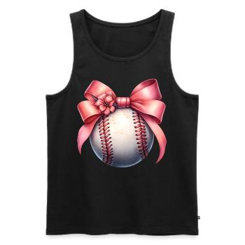 Coquette Bow Joueur de Baseball Equipe Fête des Mères - Débardeur bio Premium Homme - noir - Devant - AI Model Male 178 light (178cm)