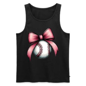 Coquette Bow Joueur de Baseball Equipe Fête des Mères - Débardeur bio Premium Homme - noir - Devant - AI Model Male 178 light (178cm)