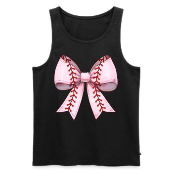 Kokette Schleife Baseball-Muster Spieler rosa - Männer Premium Bio Tank Top - Schwarz - Vorne - Michal (187cm)