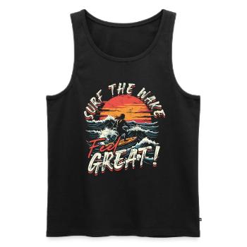 Wakeboarding Wakeboard Wakeboarder - Men's Premium Organic Tank Top - black - Front - AI Model Male 178 light (178cm)