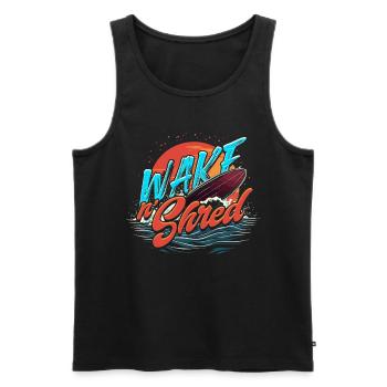 Wakeboarding Wakeboard Wake'n Shred - Männer Premium Bio Tank Top - Schwarz - Vorne - Michal (187cm)