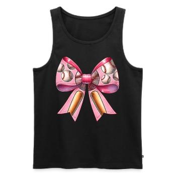 Coquette Bow Baseball Muster Bat Spieler rosa - Männer Premium Bio Tank Top - Schwarz - Vorne - AI Model Male 178 light (178cm)
