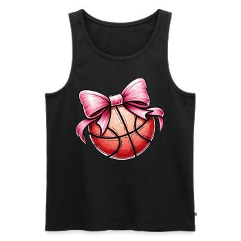 Coquette Bogen Basketball Spieler Mütter Tag Rosa - Männer Premium Bio Tank Top - Schwarz - Vorne - AI Model Male 178 light (178cm)