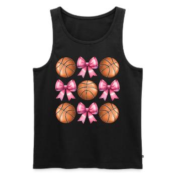 Coquette Bogen Basketball Spieler Mütter Tag Rosa - Männer Premium Bio Tank Top - Schwarz - Vorne - AI Model Male 178 light (178cm)