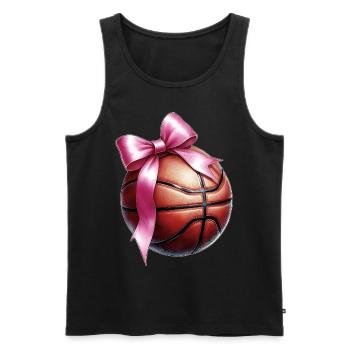Coquette noeud basketteur Basketteur Fête des Mères Rose - Débardeur bio Premium Homme - noir - Devant - Michal (187cm)