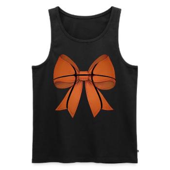 Coquette Bow Basketball Pattern Mother's Day Ribbon - Men's Premium Organic Tank Top - black - Front - Michal (187cm)