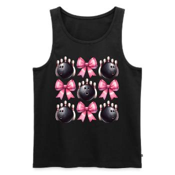Coquette Bowling Kugel Pins Bowler rosa Schleife - Männer Premium Bio Tank Top - Schwarz - Vorne - Michal (187cm)