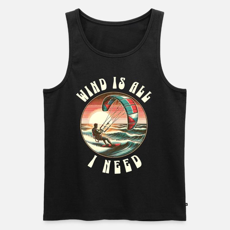 Kitesurf Kitesurfer Kiteboard - Männer Premium Bio Tank Top - Schwarz