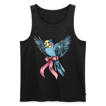 Coquette Bow Budgie Parakeet Parrot - Men's Premium Organic Tank Top - black - Front - AI Model Male 178 light (178cm)