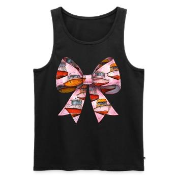 Coquette Bow Boating Capitaine Boater Ribbon - Débardeur bio Premium Homme - noir - Devant - AI Model Male 178 light (178cm)