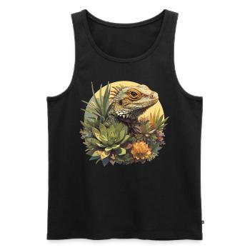 Lézards Lézard - Débardeur bio Premium Homme - noir - Devant - AI Model Male 178 light (178cm)