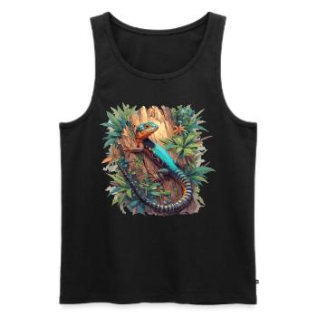 Lézards Lézard - Débardeur bio Premium Homme - noir - Devant - AI Model Male 178 light (178cm)