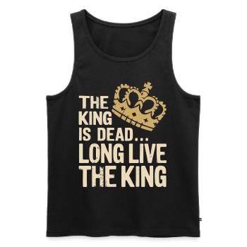 The King is Dead long live the King Quote Sayings - Men's Premium Organic Tank Top - black - Front - AI Model Male 178 light (178cm)