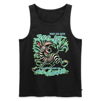 Crazy Zebra If You're Looking for Me Madness - Men's Premium Organic Tank Top - black - Front - AI Model Male 178 light (178cm)