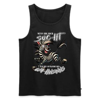 Zèbre fou si tu me cherches Folie - Débardeur bio Premium Homme - noir - Devant - Michal (187cm)
