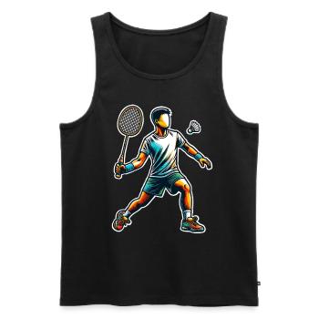 Badminton - Débardeur bio Premium Homme - noir - Devant - AI Model Male 178 light (178cm)