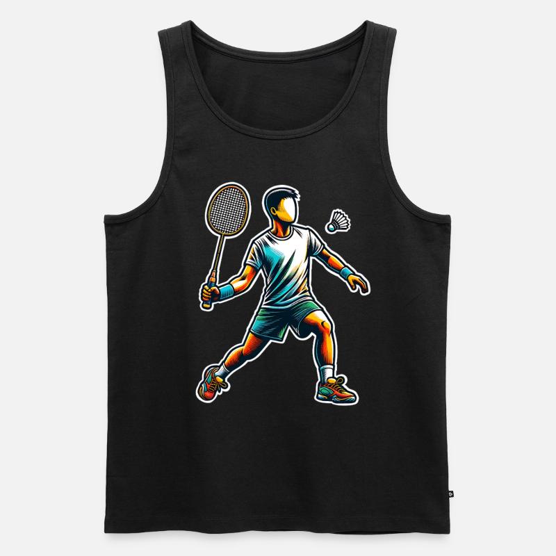 Badminton - Männer Premium Bio Tank Top - Schwarz