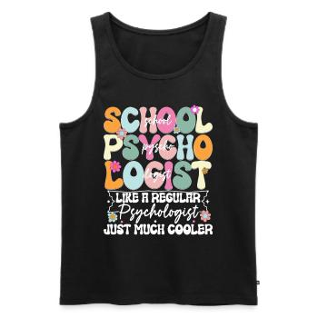 Psychologue scolaire - Débardeur bio Premium Homme - noir - Devant - Michal (187cm)