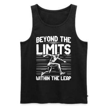 Long Jump Beyond The Limits Within The Leap - Men's Premium Organic Tank Top - black - Front - Michal (187cm)