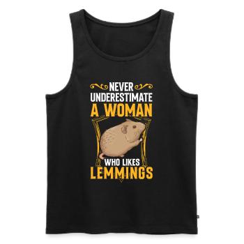 Lemming Vole Woman with Lemming - Men's Premium Organic Tank Top - black - Front - AI Model Male 178 light (178cm)