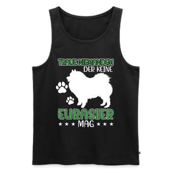 Eurasier nicht vertrauen Eurasian Spitz - Männer Premium Bio Tank Top - Schwarz - Vorne - AI Model Male 178 light (178cm)