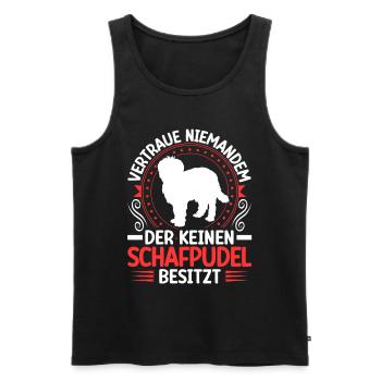 Schafpudel Ich besitze einen Hütepudel - Männer Premium Bio Tank Top - Schwarz - Vorne - AI Model Male 178 light (178cm)