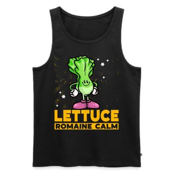 Laitue romaine calme – Salade amusante - Débardeur bio Premium Homme - noir - Devant - AI Model Male 178 light (178cm)