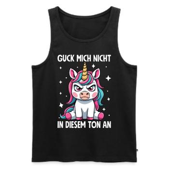 Don't look at me in this tone Unicorn - Men's Premium Organic Tank Top - black - Front - Michal (187cm)