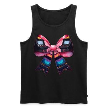 Coquette Bow Arcade Gaming Gamer Fête des mères - Débardeur bio Premium Homme - noir - Devant - Michal (187cm)