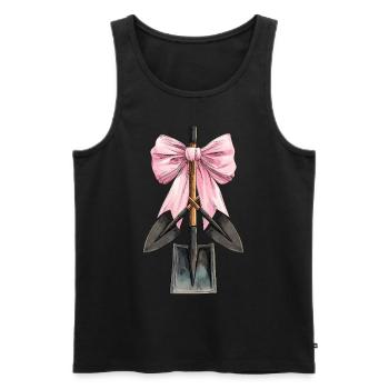 Coquette Bow Archaeologist Archaeology Shovel - Men's Premium Organic Tank Top - black - Front - AI Model Male 178 light (178cm)