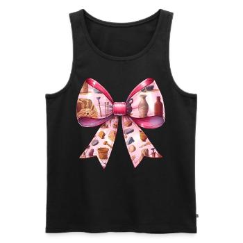 Coquette Bow Archaeologist Archaeology Pattern - Men's Premium Organic Tank Top - black - Front - AI Model Male 178 light (178cm)