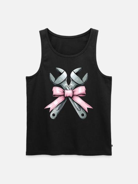 Coquette Bow Mechanic Wrench Pink - Men's Premium Organic Tank Top - black