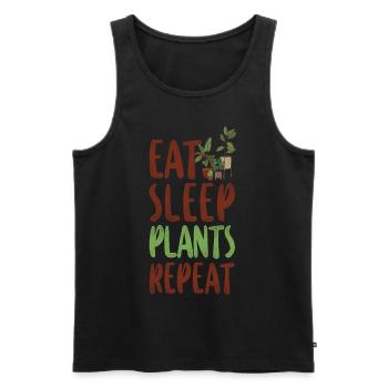 Amoureux des plantes Jardinage Manger Dormir - Débardeur bio Premium Homme - noir - Devant - Michal (187cm)