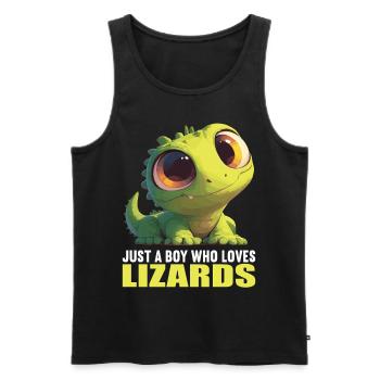 Lézards Lézard - Débardeur bio Premium Homme - noir - Devant - AI Model Male 178 light (178cm)