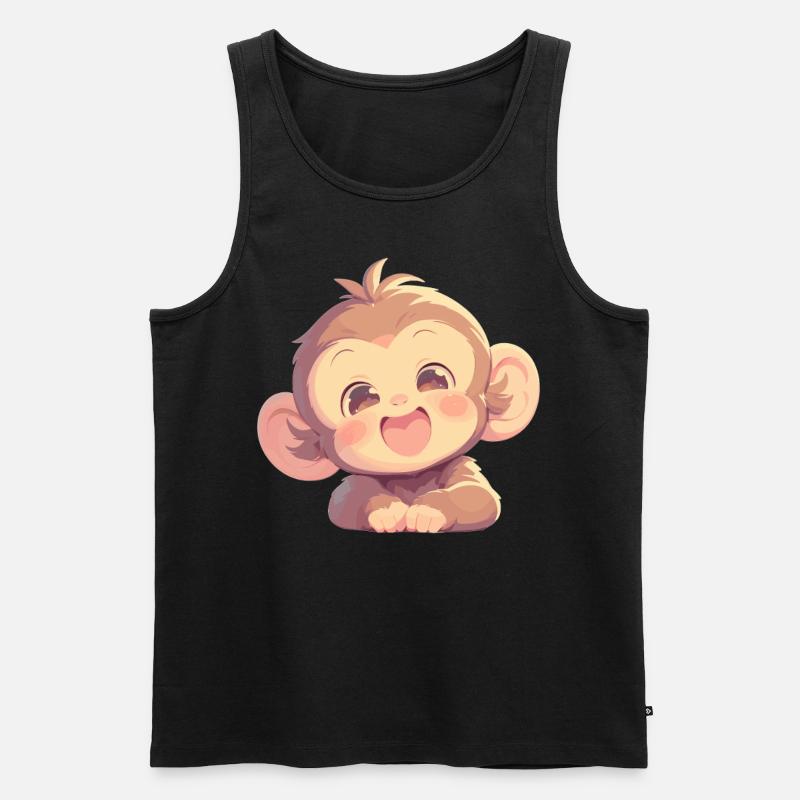 Makaken Makake - Männer Premium Bio Tank Top - Schwarz
