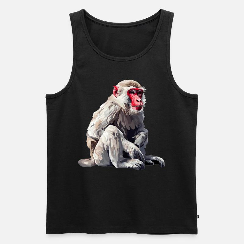 Makaken Makake - Männer Premium Bio Tank Top - Schwarz